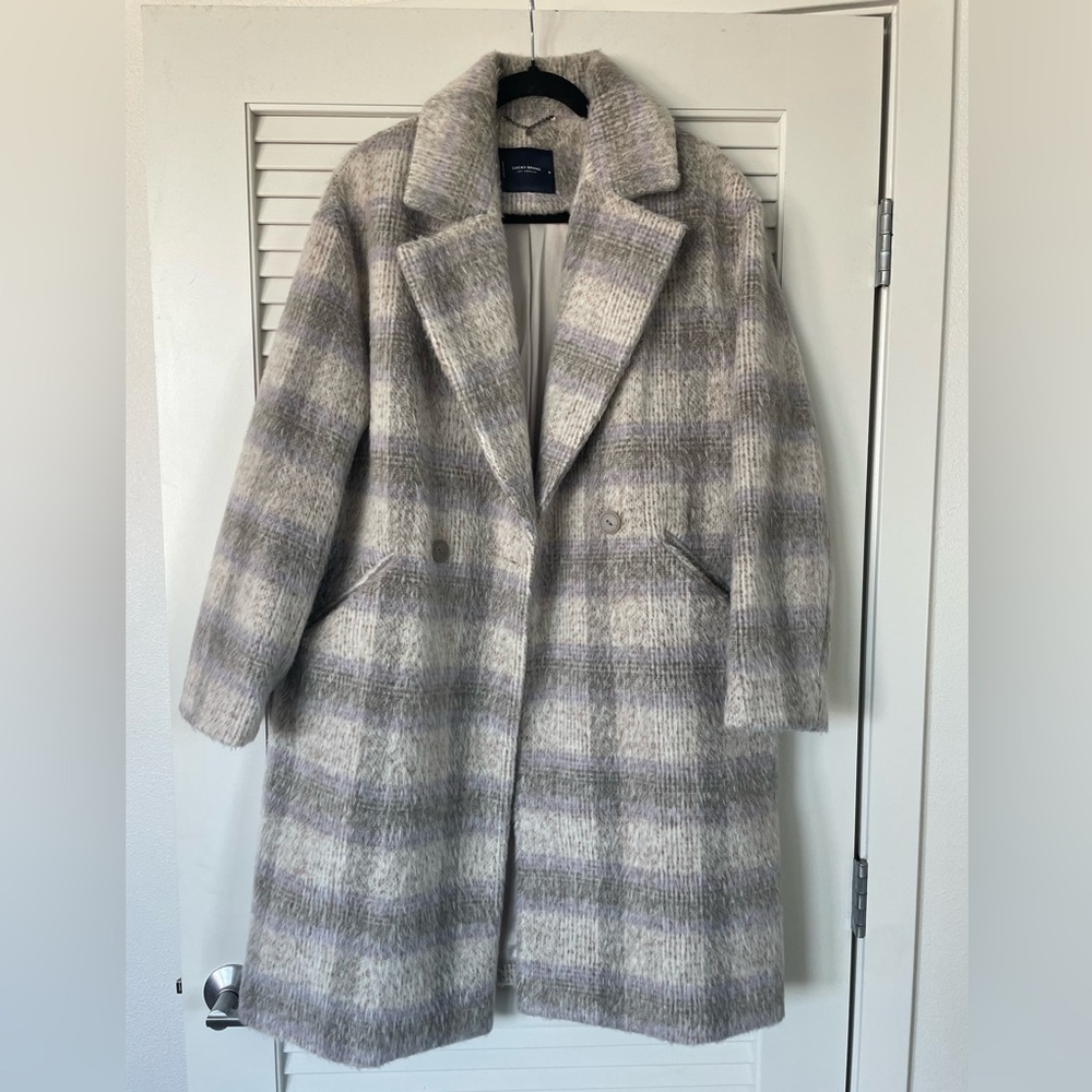 Lucky Brand Lavender and Grey Plaid Coat